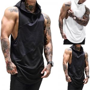 Mens Vest T Shirt Muscle Hoodie Tank Top Bodybuilding Gym Workout Sleeveless NEW