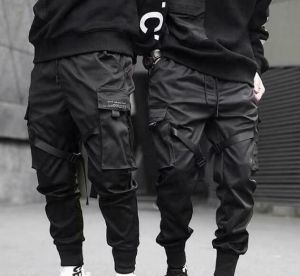 Mens Casual Pocket Cargo Loose Harem Trousers Baggy Punk Pants Military Overalls